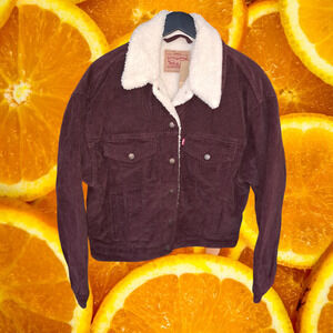 NWT Levi's‎ Maroon Corduroy with Sherpa Lining Coat Jacket Size M